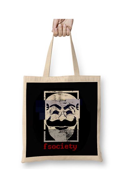 Baskı Dükkanı Υφασμάτινη τσάντα Fsociety με μακριά λαβή