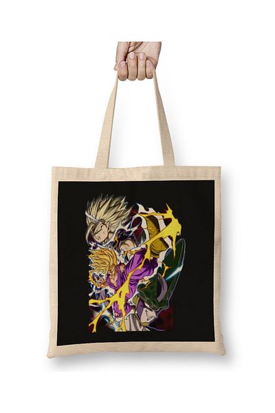 Baskı Dükkanı Goku Gohan και υφασμάτινη τσάντα κυττάρων με μακριά λαβή