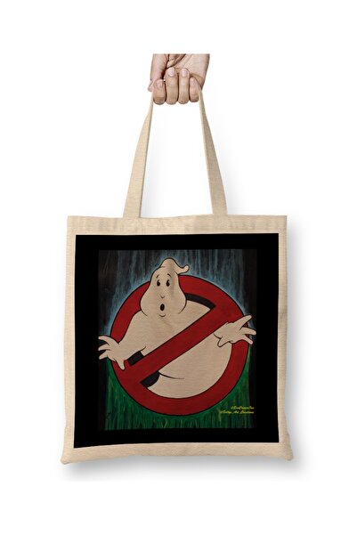 Baskı Dükkanı Ghostbusters logo, vodene boje, tkanina Torba dugačka Sa ručkom