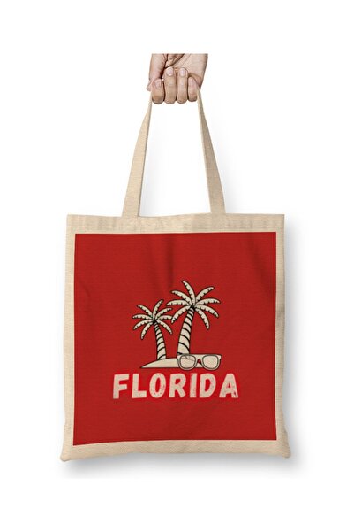 Baskı Dükkanı Florida Love Vintage Retro Dugina Tkanina Torba Duga Sa ručkom