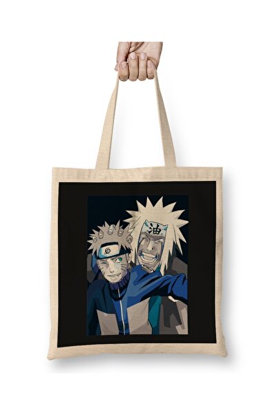 Baskı Dükkanı Naruto Shippuden Ninja Naruto i Jiraiya Tkanina Torba Duga Sa r...