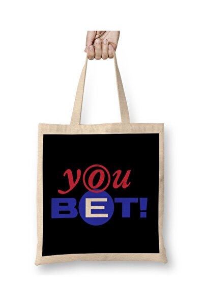 Baskı Dükkanı Retro You Bet tkanina Torba duga Sa ručkom