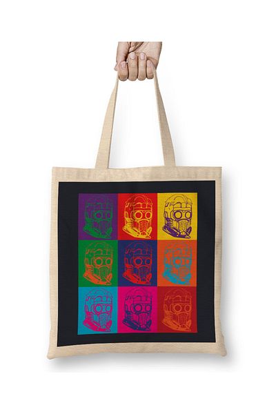 Baskı Dükkanı Υφασμάτινη τσάντα Star Lord Guardians of the Galaxy Andy Warhol με μακριά λαβή
