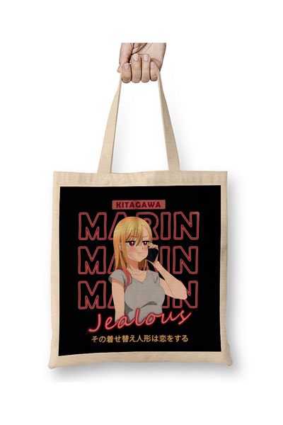 Baskı Dükkanı Marin Kitagawa Marin Jealous υφασμάτινη τσάντα μακριά λαβή
