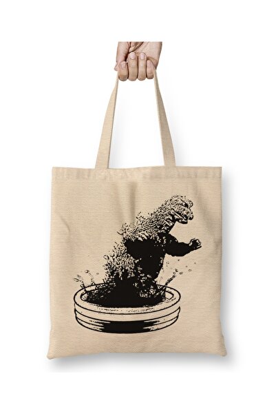 Baskı Dükkanı Godzilla tkanina Torba duga Sa ručkom