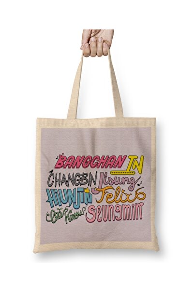 Baskı Dükkanı Stray Kids Cute Names υφασμάτινη τσάντα με μακριά λαβή