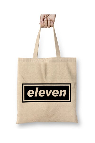 Baskı Dükkanı Stranger Things Eleven Oasis Logo Majica Torba Duga Sa ručkom