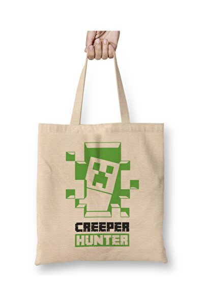 Baskı Dükkanı Creeper Hunter Gaming Minecraft torba sa dugim ručkom