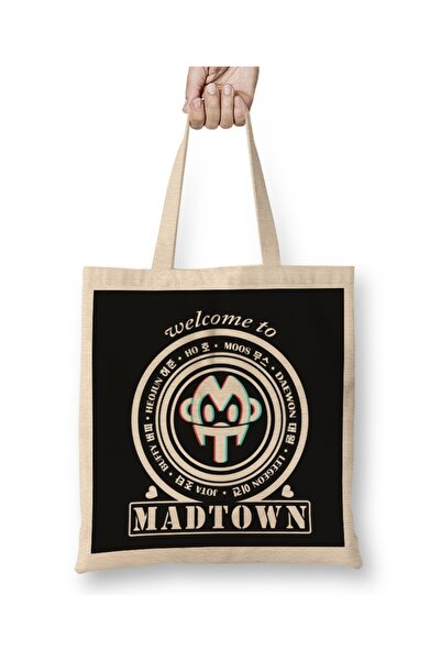 Baskı Dükkanı Madtown logo Dobrodošli Manja tkanina Torba Dugačka Sa ručkom