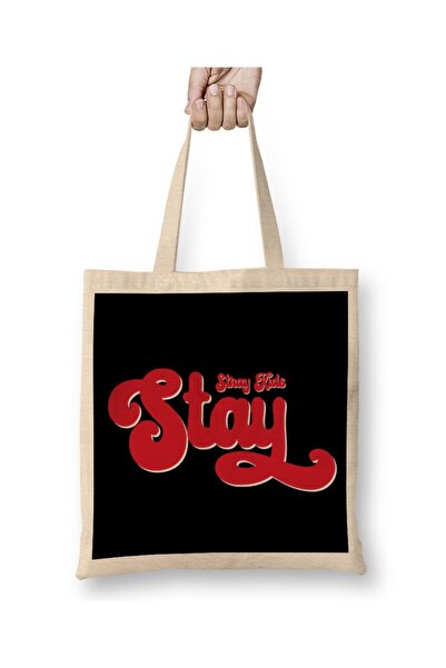 Baskı Dükkanı Stray Kids Skz Stay Swirl Crvena Tipografija Tkanina Torba Duga...
