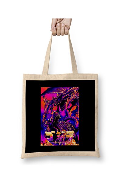 Baskı Dükkanı Godzilla Retro Godzilla Vladari Zemlje 01 Tkanina Torba Duga Sa...