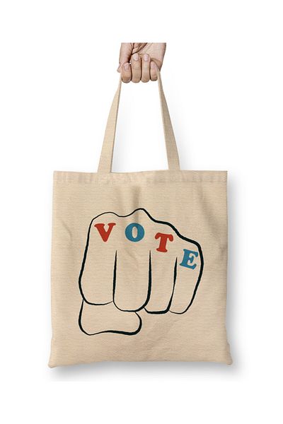 Baskı Dükkanı VOTE υφασμάτινη τσάντα με μακριά λαβή