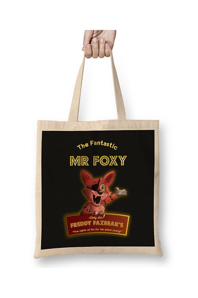 Baskı Dükkanı Five Nights at Freddy's Toy Chica It's Me 01 υφασμάτινη τσάντα με μακριά λαβή