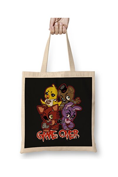 Baskı Dükkanı Five Nights At Freddy's Five Nights Game Over Tkanina Torba Dug...
