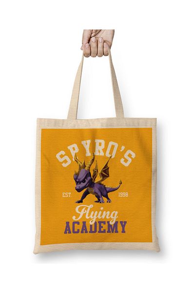 Baskı Dükkanı Υφασμάτινη τσάντα Spyro's Flying Academy με μακριά λαβή