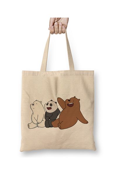 Baskı Dükkanı We Bare Bears 016 Geantă din pânză cu mâner lung