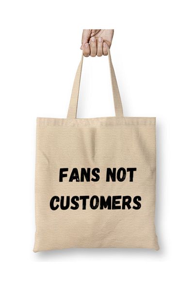 Baskı Dükkanı Fans Not Customers Υφασμάτινη τσάντα European Super League με μακριά λαβή