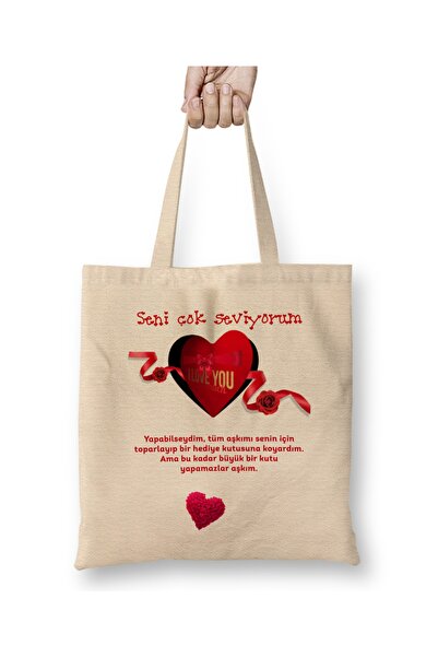 Baskı Dükkanı Poklon za Dan zaljubljenih za partnera 0105 Tkanina Torba Duga ...