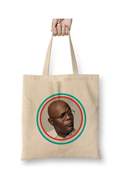 Baskı Dükkanı Samuel L. Jackson Bob Ross meme majica Torba dugih Sa ručkom