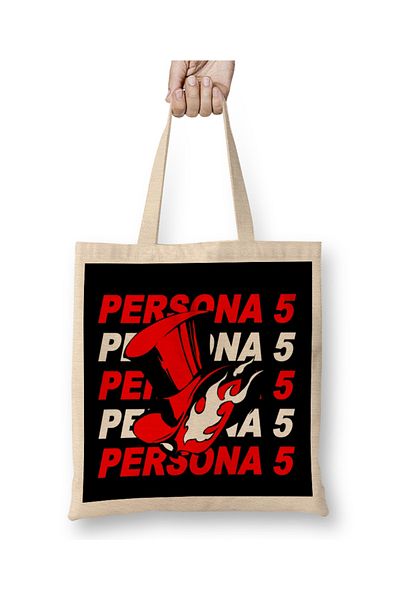 Baskı Dükkanı Persona 5 Phantom Thieves υφασμάτινη τσάντα μακριά λαβή