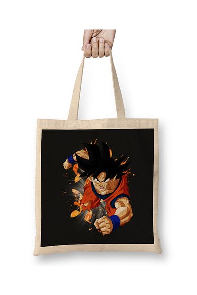 Baskı Dükkanı Geantă din pânză Son Goku cu mâner lung