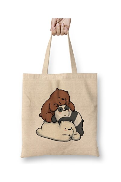 Baskı Dükkanı We Bare Bears 0125 Tkanina Torba Duga Sa ručkom