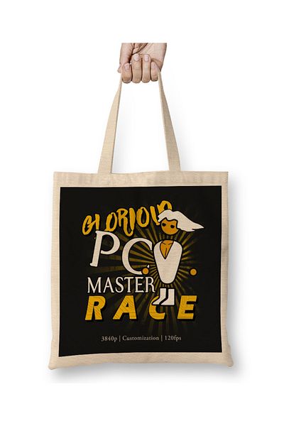 Baskı Dükkanı Geantă din pânză Pc Master Race Glorious Glorious PC Master Race cu mâner lung