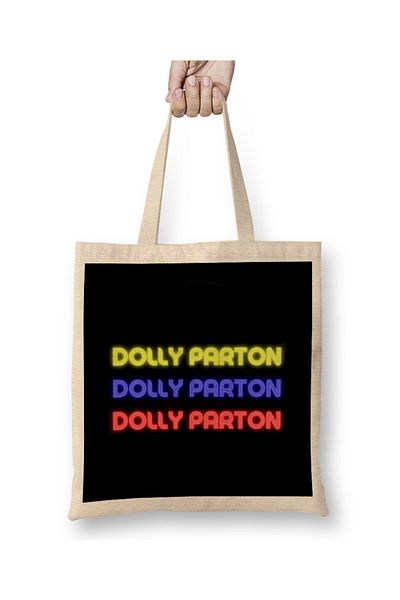 Baskı Dükkanı Υφασμάτινη τσάντα Dolly Parton με μακριά λαβή