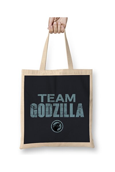 Baskı Dükkanı Tim Godzilla tkanina Torba duga Sa ručkom