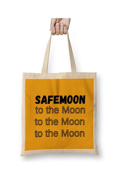 Baskı Dükkanı Υφασμάτινη τσάντα Safemoon To The Moon με μακριά λαβή