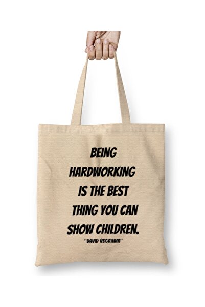 Baskı Dükkanı Poklon sa citatima Dejvida Bekhama - Vintage retro tkanina u st...