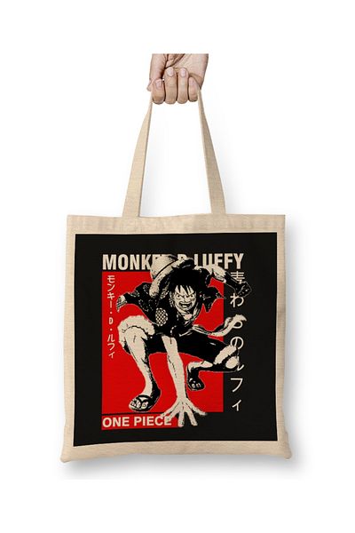 Baskı Dükkanı One Piece Luffy υφασμάτινη τσάντα με μακριά λαβή