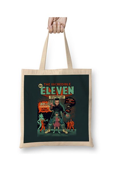 Baskı Dükkanı Stranger Things The Incredible Eleven υφασμάτινη τσάντα με μακριά λαβή