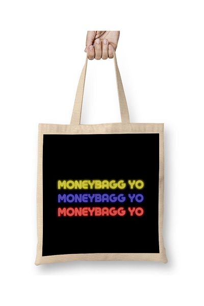 Baskı Dükkanı Moneybagg Yo Moneybagg Yo Moneybagg Yo υφασμάτινη τσάντα με μακριά λαβή