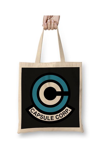 Baskı Dükkanı Υφασμάτινη τσάντα με λογότυπο Dragon Balldragonballz Capsule Corp με μακριά λαβή