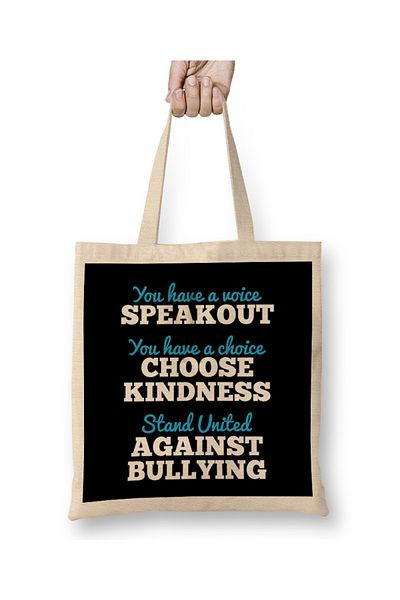 Baskı Dükkanı Έχετε μια φωνητική βάση United Against Bullying υφασμάτινη τσάντα με μακριά λαβή