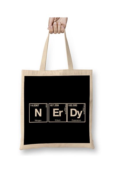 Baskı Dükkanı Στοιχεία μιας υφασμάτινης τσάντας Nerd με μακριά λαβή