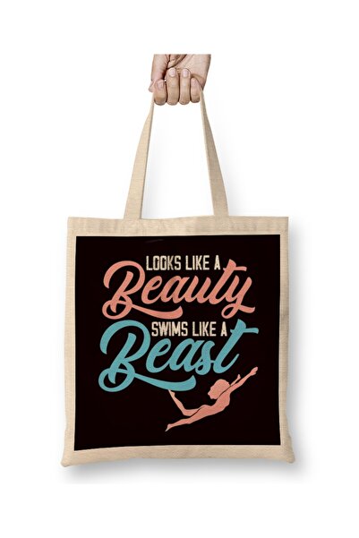 Baskı Dükkanı Плавайте як Beast Swimmer Басейн Тренер з плавання Без Чанта Уз...