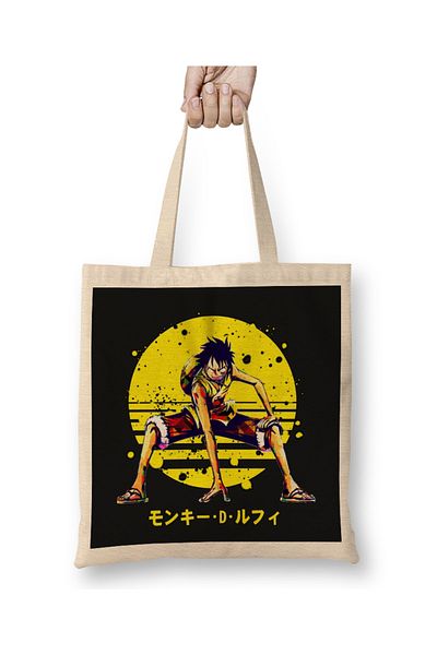Baskı Dükkanı One Piece Luffy 02 υφασμάτινη τσάντα μακριά λαβή