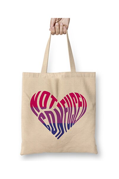 Baskı Dükkanı Mesec ponosa nije zbunjen, biseksualna zastava, tkanina Torba d...