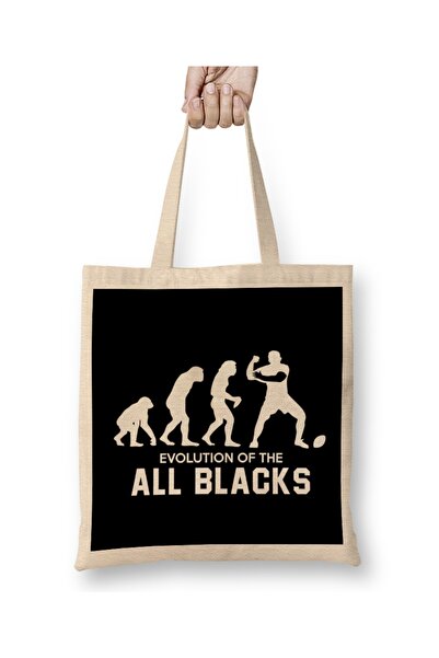 Baskı Dükkanı Evolucija novozelandskog ragbija All Blacks, tkanina Torba duga...