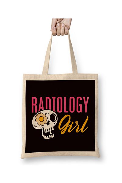 Baskı Dükkanı Radiologie Fată Radiograf Radiolog Rad Tech Spital Geantă Pânză Mâner Lung