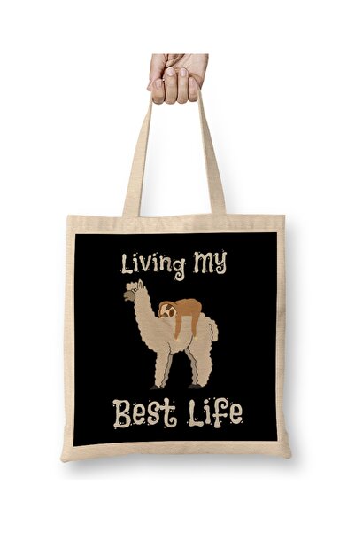 Baskı Dükkanı Slatki lenjivac i lama žive svoj najbolji život, životinjska tk...