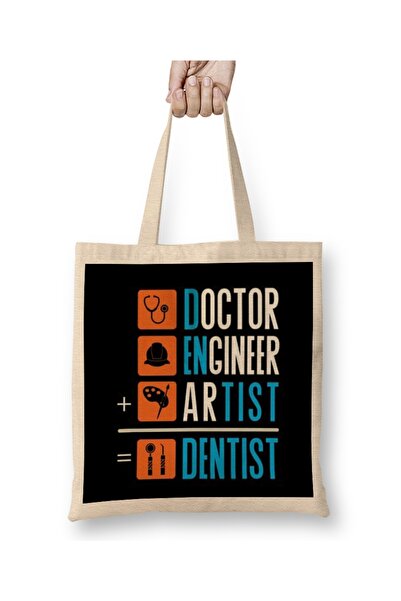 Baskı Dükkanı Doctor Engineer Artist Dentist 022 Cloth Bag Long Handle