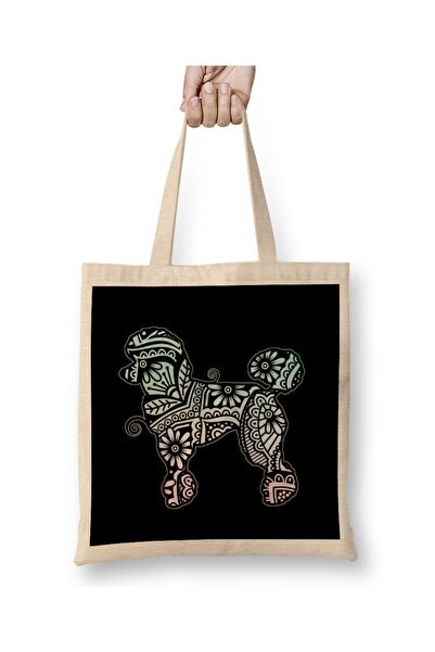 Baskı Dükkanı Poodle mama, pas mama 01, tkanina Torba duga Sa ručkom