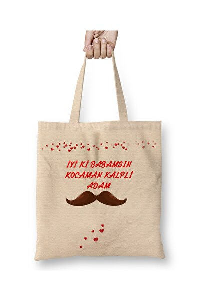 Baskı Dükkanı Poklon za Očev dan za oca 0020 Tkanina Torba Dugačka Sa ručkom