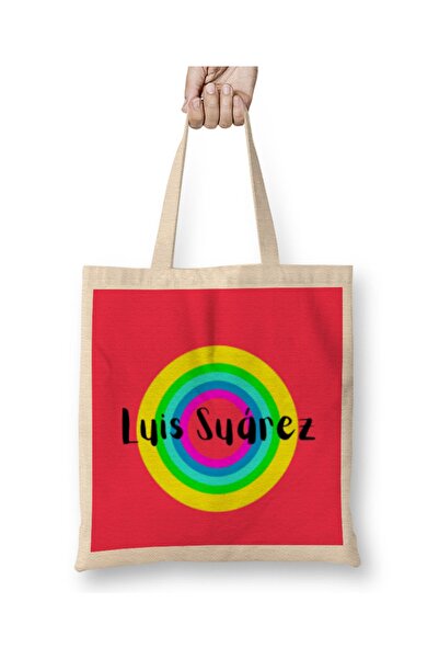 Baskı Dükkanı Luis Suárez - Vintage retro tkanina u stilu duginih boja Torba ...