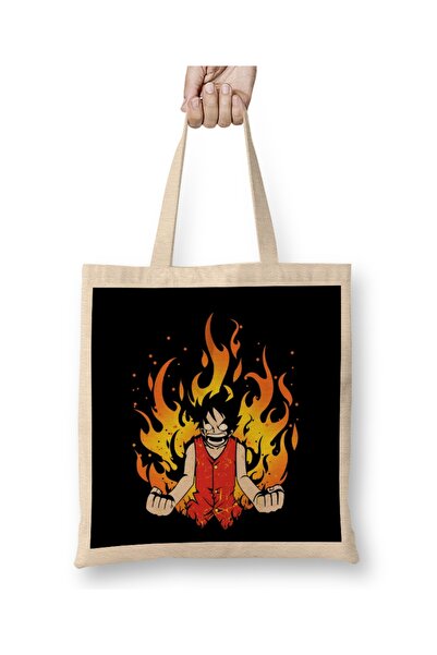 Baskı Dükkanı Jednodijelni slamnati topli Luffy grunge platno Torba dugačak S...