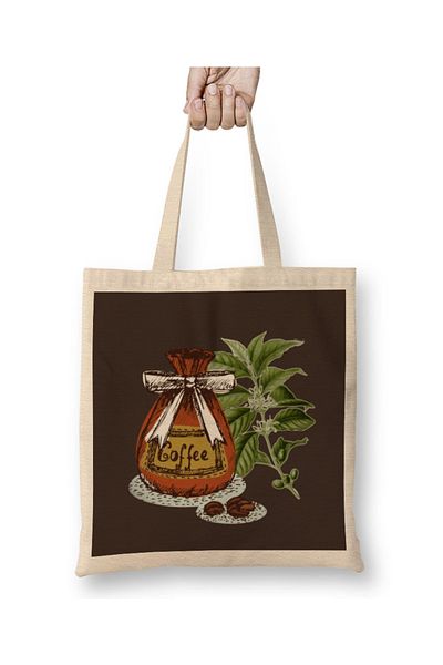 Baskı Dükkanı Cafea amuzantă DrinKs Art lover Gift Quote - Geantă din stofă în stil curcubeu retro vintage cu mâner lung