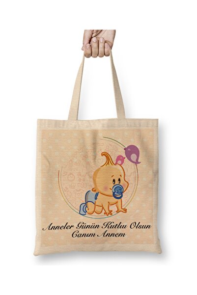 Baskı Dükkanı Poklon za Majčin dan za majke 020 Tkanina Torba Dugačka Sa ručkom